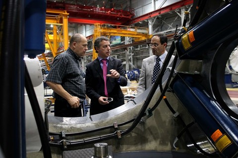 Foto: I�igo Urkullu visitando la planta de Gamesa en Pennsylvania, EEUU